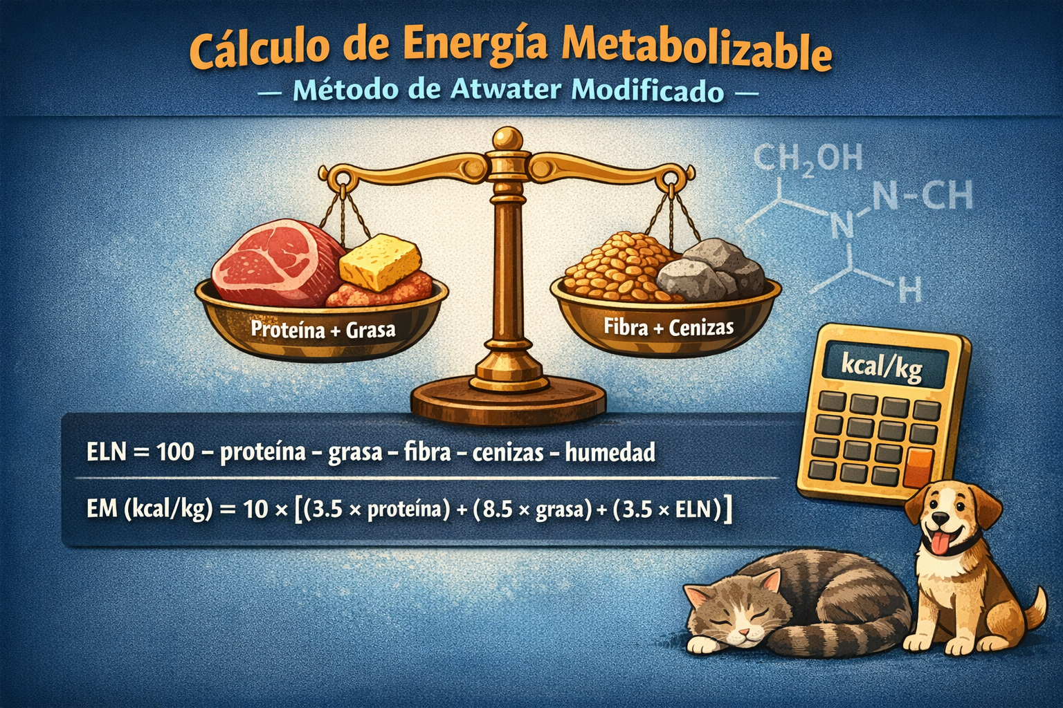 Calculadora — estimación de kcal/kg de pienso