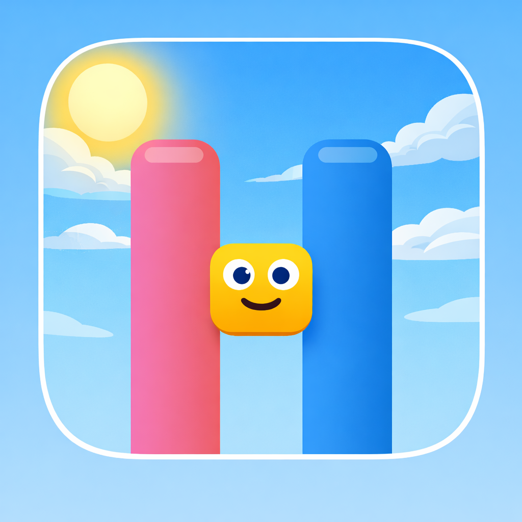 Juego — Desliza arriba y abajo para pasar por el hueco