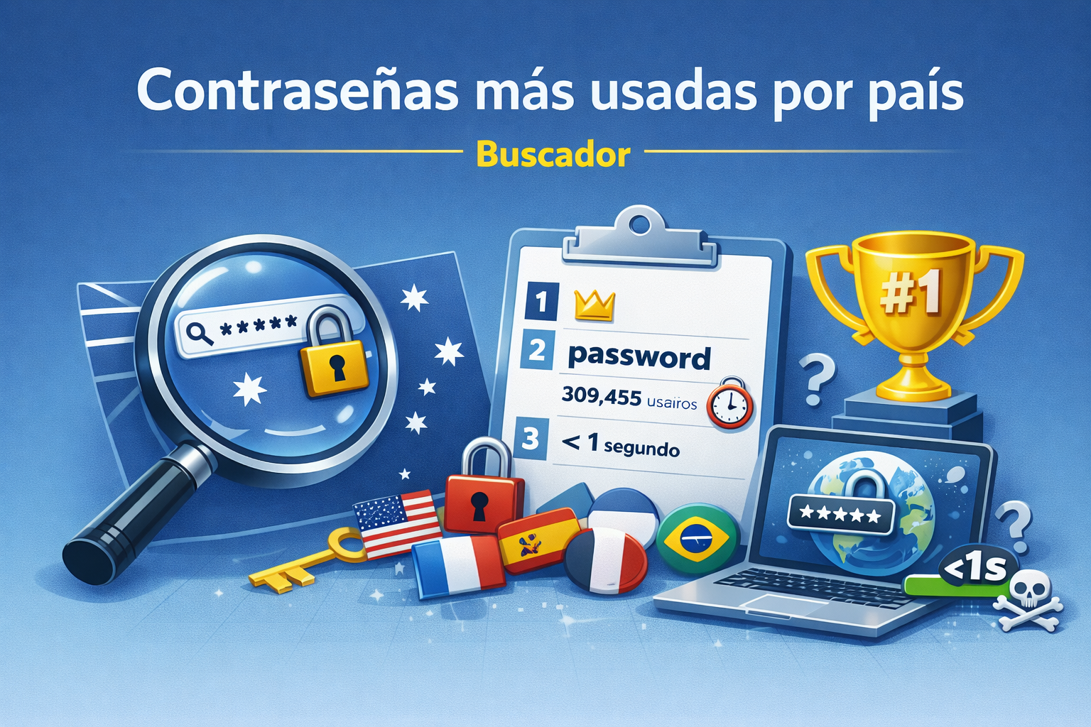 Contraseñas mas empleadas por país — Buscador
